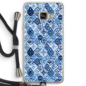 CaseCompany Blauw motief: Samsung Galaxy A3 (2016) Transparant Hoesje met koord
