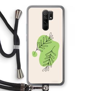 CaseCompany Beleaf in you: Xiaomi Redmi 9 Transparant Hoesje met koord
