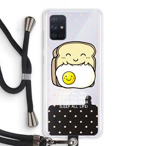 CaseCompany Sleep All Day: Samsung Galaxy A71 Transparant Hoesje met koord