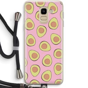 CaseCompany Dancing avocados: Samsung Galaxy J6 (2018) Transparant Hoesje met koord