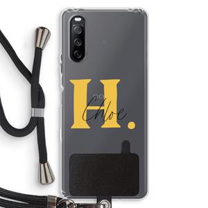 CaseCompany Amber Script: Sony Sony Xperia 10 III Transparant Hoesje met koord