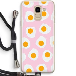 CaseCompany Dancing eggs: Samsung Galaxy J6 (2018) Transparant Hoesje met koord