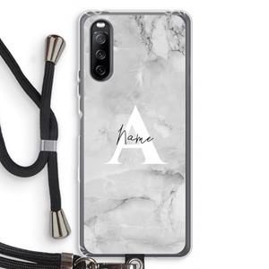 CaseCompany Ivory Marble: Sony Sony Xperia 10 III Transparant Hoesje met koord