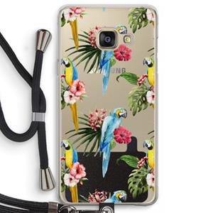 CaseCompany Kleurrijke papegaaien: Samsung Galaxy A3 (2016) Transparant Hoesje met koord