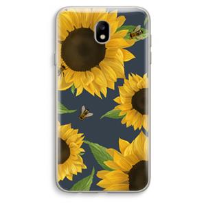 CaseCompany Sunflower and bees: Samsung Galaxy J7 (2017) Transparant Hoesje