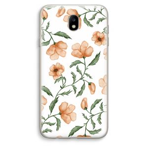 CaseCompany Peachy flowers: Samsung Galaxy J7 (2017) Transparant Hoesje