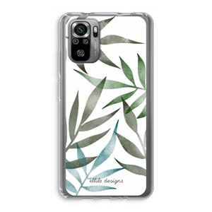 CaseCompany Tropical watercolor leaves: Xiaomi Redmi Note 10S Transparant Hoesje