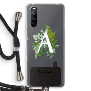 CaseCompany Green Brush: Sony Sony Xperia 10 III Transparant Hoesje met koord