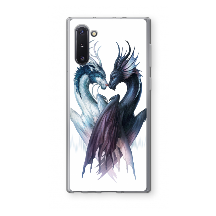 CaseCompany Yin Yang Dragons: Samsung Galaxy Note 10 Transparant Hoesje