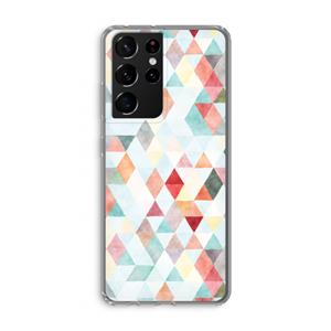 CaseCompany Gekleurde driehoekjes pastel: Samsung Galaxy S21 Ultra Transparant Hoesje