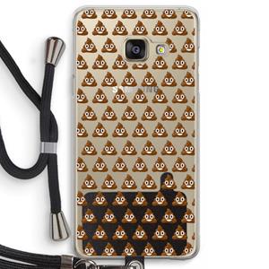 CaseCompany Poop emoji: Samsung Galaxy A3 (2016) Transparant Hoesje met koord