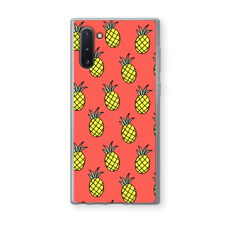 CaseCompany Ananas: Samsung Galaxy Note 10 Transparant Hoesje