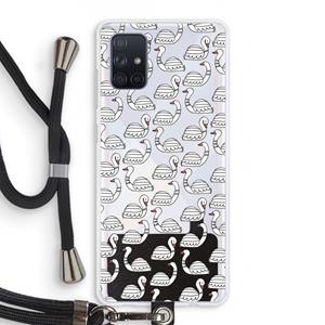 CaseCompany Zwanen: Samsung Galaxy A71 Transparant Hoesje met koord