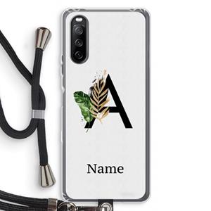 CaseCompany Charcoal Flora: Sony Sony Xperia 10 III Transparant Hoesje met koord