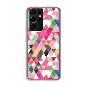 CaseCompany Gekleurde driehoekjes: Samsung Galaxy S21 Ultra Transparant Hoesje