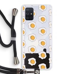 CaseCompany Bacon to my eggs #1: Samsung Galaxy A71 Transparant Hoesje met koord