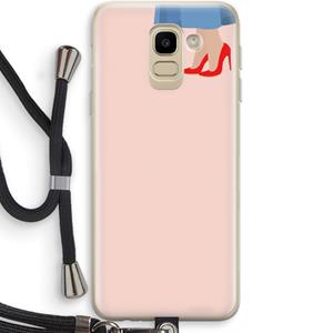 CaseCompany High heels: Samsung Galaxy J6 (2018) Transparant Hoesje met koord