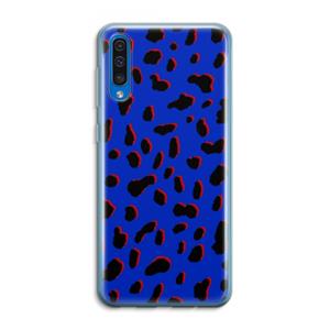 CaseCompany Blue Leopard: Samsung Galaxy A50 Transparant Hoesje