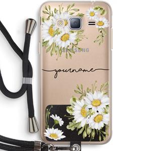 CaseCompany Daisies: Samsung Galaxy J3 (2016) Transparant Hoesje met koord