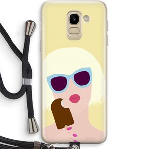 CaseCompany Ice cream: Samsung Galaxy J6 (2018) Transparant Hoesje met koord