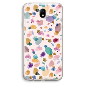 CaseCompany Terrazzo Memphis Pink: Samsung Galaxy J7 (2017) Transparant Hoesje