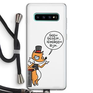CaseCompany Geen Gezeik: Samsung Galaxy S10 Plus Transparant Hoesje met koord