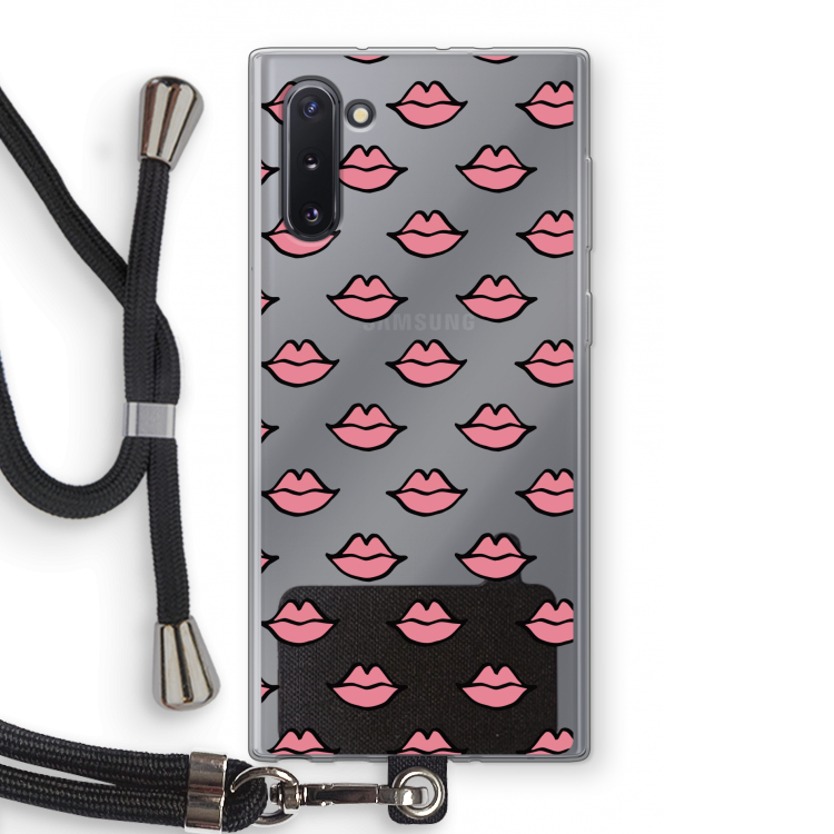 CaseCompany Lipjes: Samsung Galaxy Note 10 Transparant Hoesje met koord