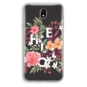 CaseCompany Hello in flowers: Samsung Galaxy J7 (2017) Transparant Hoesje