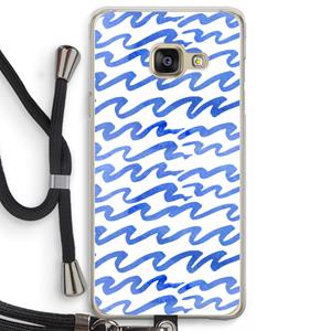 CaseCompany Blauwe golven: Samsung Galaxy A3 (2016) Transparant Hoesje met koord