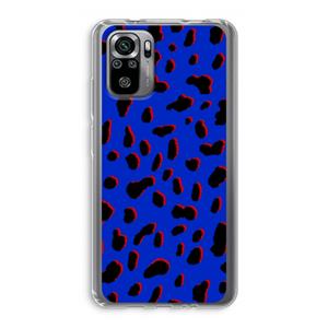 CaseCompany Blue Leopard: Xiaomi Redmi Note 10S Transparant Hoesje