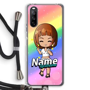 CaseCompany Chibi Maker vrouw: Sony Sony Xperia 10 III Transparant Hoesje met koord