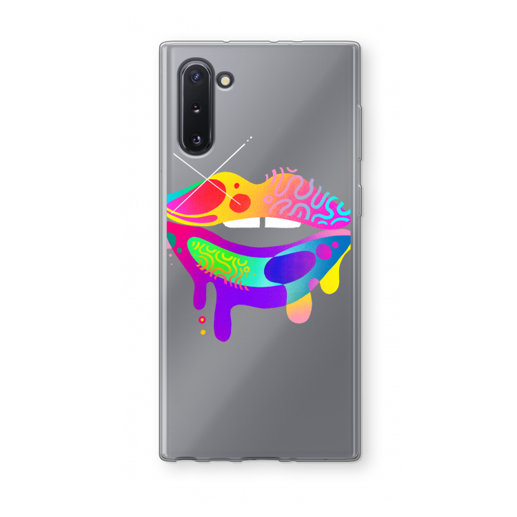 CaseCompany Lip Palette: Samsung Galaxy Note 10 Transparant Hoesje