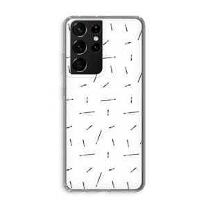 CaseCompany Hipster stripes: Samsung Galaxy S21 Ultra Transparant Hoesje