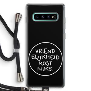 CaseCompany Vriendelijkheid: Samsung Galaxy S10 Plus Transparant Hoesje met koord