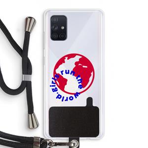 CaseCompany Run The World: Samsung Galaxy A71 Transparant Hoesje met koord