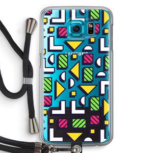 CaseCompany 8-bit N°4: Samsung Galaxy S6 Transparant Hoesje met koord