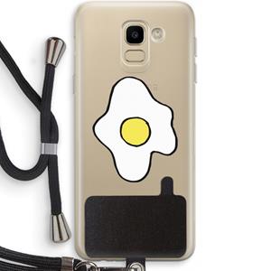 CaseCompany Spiegelei: Samsung Galaxy J6 (2018) Transparant Hoesje met koord