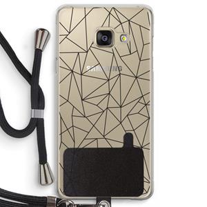 CaseCompany Geometrische lijnen zwart: Samsung Galaxy A3 (2016) Transparant Hoesje met koord