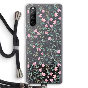 CaseCompany Sierlijke bloemen: Sony Sony Xperia 10 III Transparant Hoesje met koord
