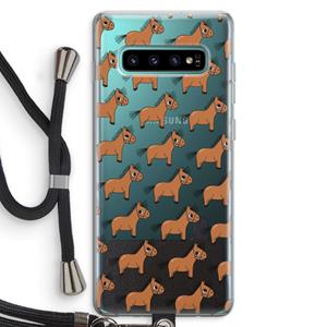 CaseCompany Pony: Samsung Galaxy S10 Plus Transparant Hoesje met koord