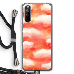 CaseCompany Lichte Wolken: Sony Sony Xperia 10 III Transparant Hoesje met koord