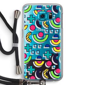 CaseCompany 8-bit N°6: Samsung Galaxy S6 Transparant Hoesje met koord