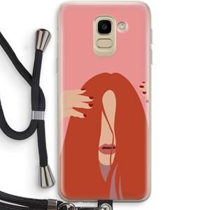 CaseCompany Woke up like this: Samsung Galaxy J6 (2018) Transparant Hoesje met koord