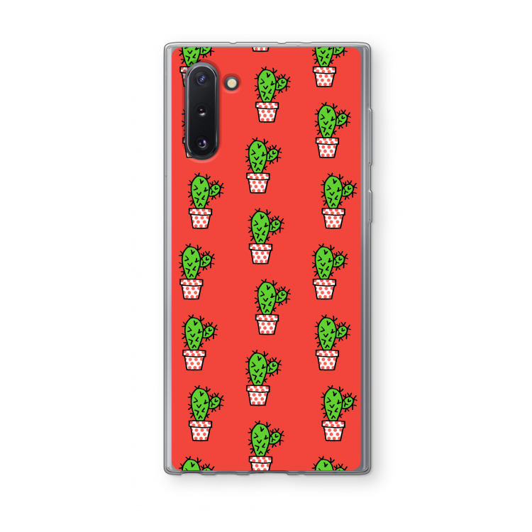 CaseCompany Mini cactus: Samsung Galaxy Note 10 Transparant Hoesje