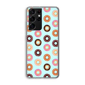CaseCompany Donuts: Samsung Galaxy S21 Ultra Transparant Hoesje