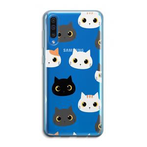 CaseCompany Katten: Samsung Galaxy A50 Transparant Hoesje