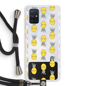 CaseCompany Ananas: Samsung Galaxy A71 Transparant Hoesje met koord