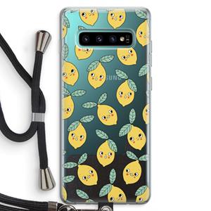 CaseCompany Citroenen: Samsung Galaxy S10 Plus Transparant Hoesje met koord