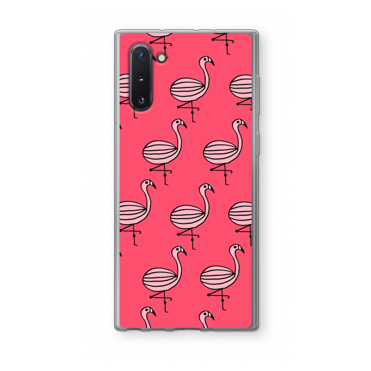 CaseCompany Flamingo: Samsung Galaxy Note 10 Transparant Hoesje