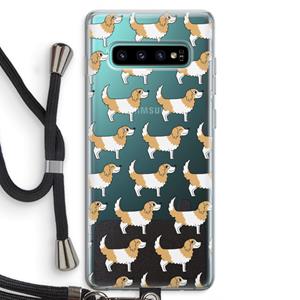 CaseCompany Doggy: Samsung Galaxy S10 Plus Transparant Hoesje met koord